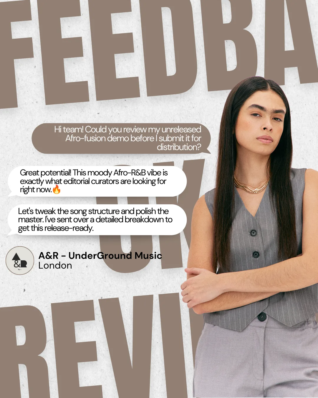 A&R feedback review graphic for UnderGround Music London